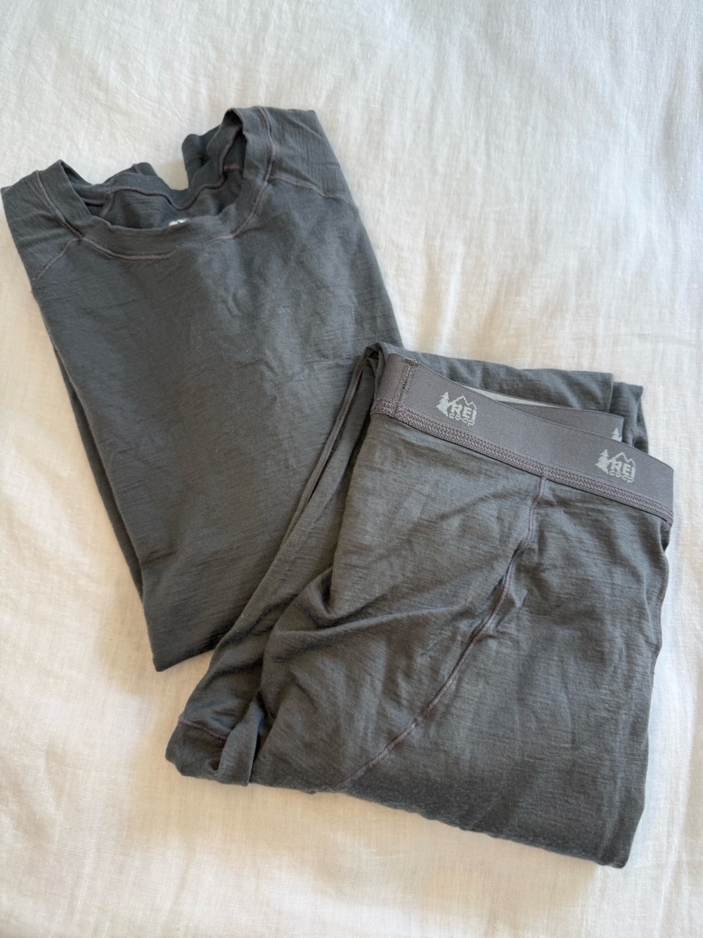 REI Co-op Merino Wool Midweight Base Layer Set Kids Pants Shirt